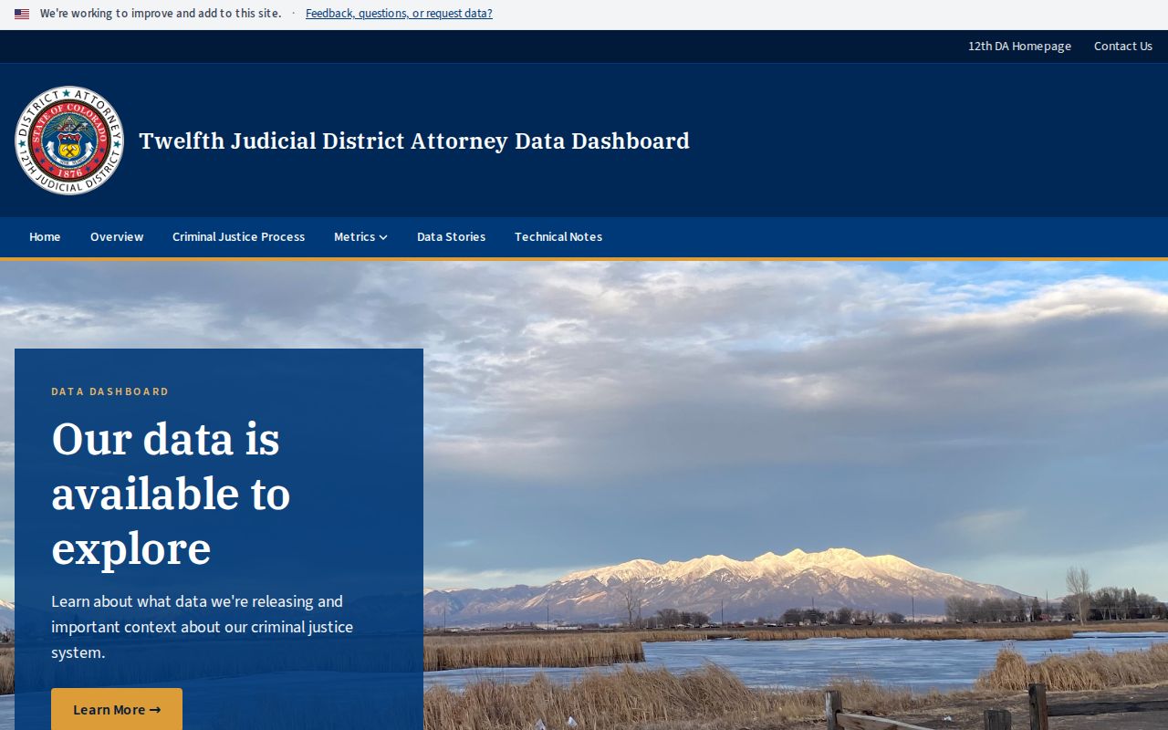 12th Judicial District Attorney data dashboard for accountability and transparency