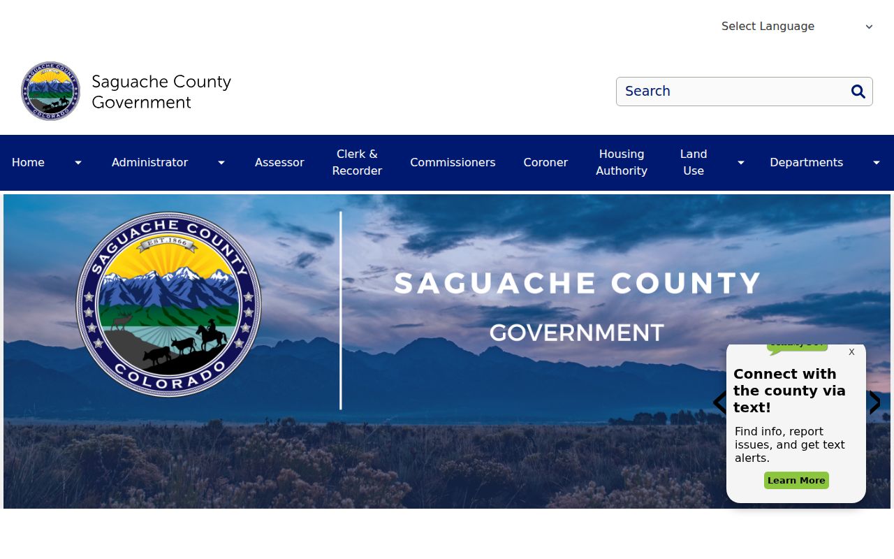 Saguache County court records county government homepage