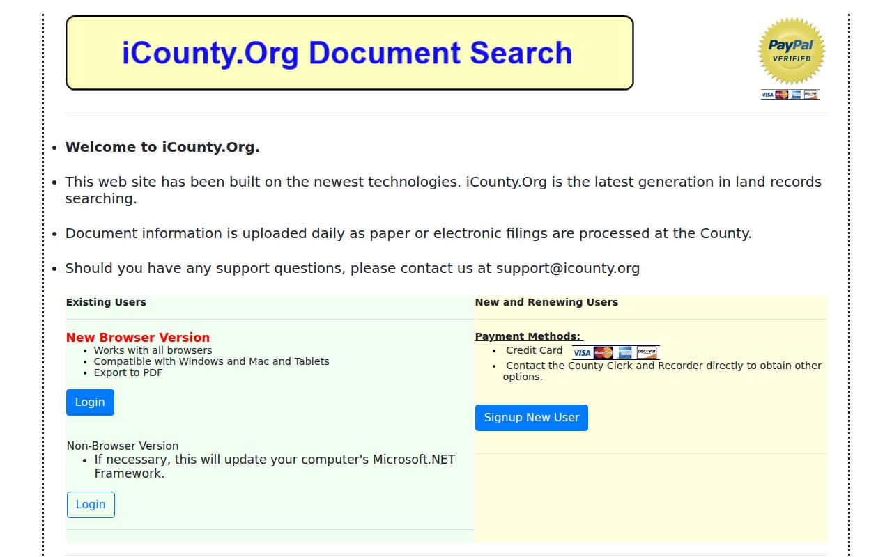 iCounty recorded document search